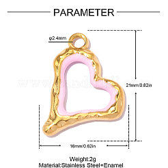 304 Stainless Steel Enamel Pendants&nbsp;STAS-OY014-03G