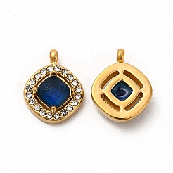 PVD Vacuum Plating 304 Stainless Steel Cubic Zirconia Pendants&nbsp;STAS-A076-04G-04