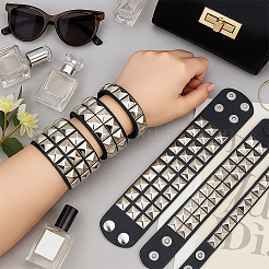 5Pcs 5 Styles PU Wrap Cord Bracelets Set&nbsp;BJEW-GO0002-14