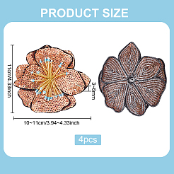 3D Flower Sequin Patches&nbsp;PATC-WH0012-01A