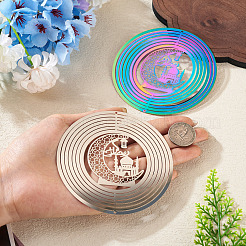 2Pcs 2 Colors Ramadan & Eid Mubarak Theme 201 Stainless Steel Connector Charms/Links&nbsp;STAS-TA0005-68