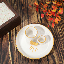 Round Ceramic Incense Burners Holder&nbsp;AJEW-WH20072-09