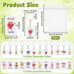 60Pcs Acrylic Keychains&nbsp;KEYC-CL0001-47