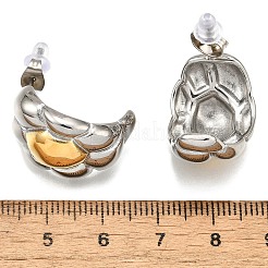 304 Stainless Steel Two-tone Stud Earrings for Women&nbsp;EJEW-R023-01GP-06