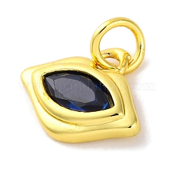 Rack Plating Brass Micro Pave Cubic Zirconia Charms&nbsp;KK-F881-04G-03