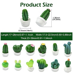 24Pcs 12 Styles Cactus Miniature Ornaments&nbsp;DJEW-CJ0001-25