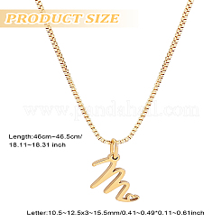 1pc Brass Chain & 304 Stainless Steel Letter Pendant Necklaces&nbsp;NJEW-LP0001-40M-G