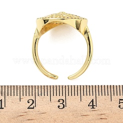 Brass Micro Pave Cubic Zirconia Cuff Rings for Women&nbsp;RJEW-F196-03G