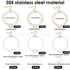 12Pcs 6 Styles 304 Stainless Steel Paperclip Chain Satellite Chain Bracelet Making&nbsp;BJEW-SP0001-28