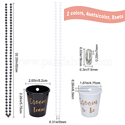 8Sets 2 Colors DIY Word Shot Glass Necklace Making Kits&nbsp;DIY-CP0008-06