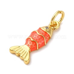 Brass Micro Pave Cubic Zirconia Enamel Pendants&nbsp;KK-I276-23G