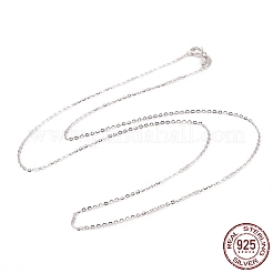 Anti-Tarnish Rhodium Plated 925 Sterling Silver Cable Chains Necklace for Women&nbsp;STER-I021-08A-P