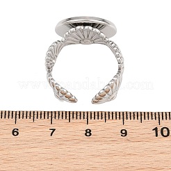 Shell Shape 304 Stainless Steel Cuff Ring Components&nbsp;SA-CBA098D-03P-E