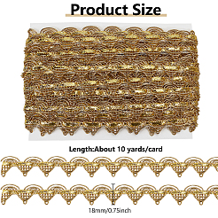 10 Yards Polyester Braided Metallic Lace Trim&nbsp;DIY-WH0491-47B