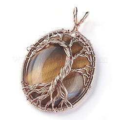 Natural Tiger Eye Big Pendants&nbsp;G-G771-C02
