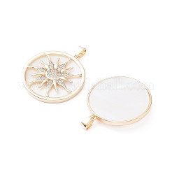 Rack Plating Brass Shell Pendants&nbsp;KK-A183-42G