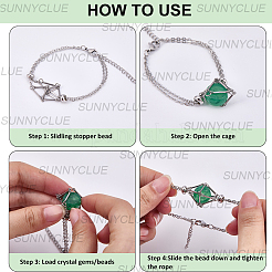 6Pcs 201 Stainless Steel Macrame Pouch Braided Gemstone Holder Bracelet Making&nbsp;BJEW-SC0001-72