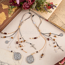 2Pcs 2 Styles Religion Waxed Polyester Cord Hanging Ornaments&nbsp;HJEW-FG00037