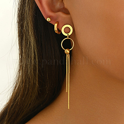 Stainless Steel Ring Tassel Earrings Sets&nbsp;LS-OV1980-1