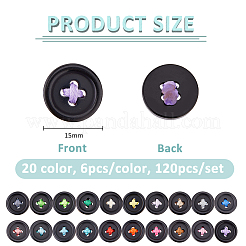 120Pcs 20 Colors Resin Button Eye Cabochons&nbsp;AJEW-FH00028