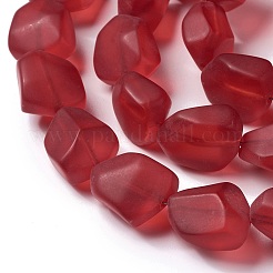 Transparent Frosted Glass Beads Strands&nbsp;X-FGLA-S001-02H