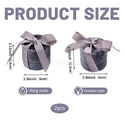 2Pcs Round Velvet Ring Boxes & Pendant Boxes Sets&nbsp;VBOX-CA0001-04A