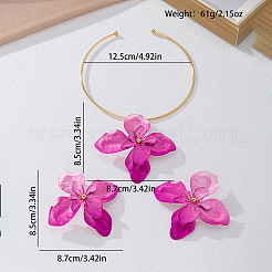 Flower Alloy Stud Earrings & Pendant Choker Sets for Women&nbsp;WG356AA-01