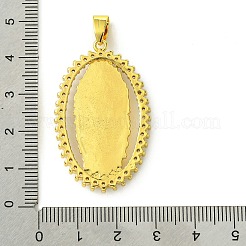 Brass Micro Pave Clear Cubic Zirconia Pendants&nbsp;KK-H472-42C-G