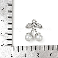 Brass Micro Pave Clear Cubic Zirconia Pendants&nbsp;KK-M322-51P