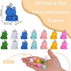 49Pcs 7 Styles Opaque Resin Pendants&nbsp;RESI-SZ0003-47