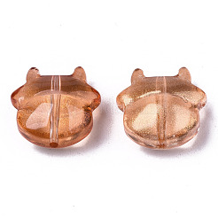 Transparent Spray Painted Glass Beads&nbsp;DGLA-R052-001-B01