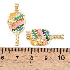 Brass Micro Pave Cubic Zirconia Pendants&nbsp;KK-C248-04G-01