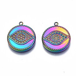 Rainbow Color 304 Stainless Steel Pendant Rhinestone Settings&nbsp;STAS-S119-093