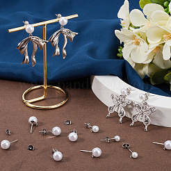 120Pcs 3 Size Iron Stud Earring Findings&nbsp;STAS-SP0001-51P