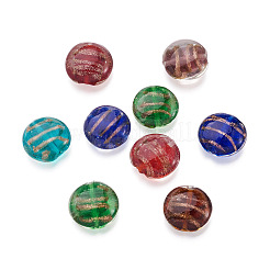 60Pcs 6 Colors Handmade Gold Sand Lampwork Beads&nbsp;LAMP-BT0001-01