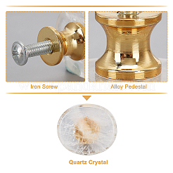 Natural Quartz Crystal Drawer Knobs&nbsp;FIND-WH0056-40P-04