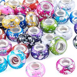 50Pcs 10 Colors Opaque Resin Rondelle European Beads&nbsp;RESI-TA0005-47