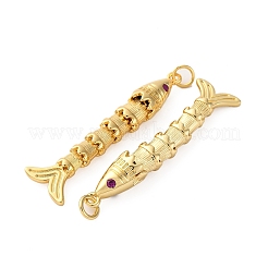 Rack Plating Brass Micro Pave Cubic Zirconia Pendants&nbsp;KK-M309-38G-G