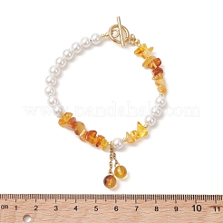 Natural Amber Charm Bracelets for Women&nbsp;BJEW-JB13650