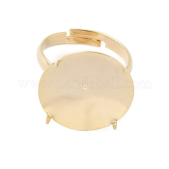 Adjustable Brass 4 Prong Ring Settings&nbsp;KK-K414-04A-G