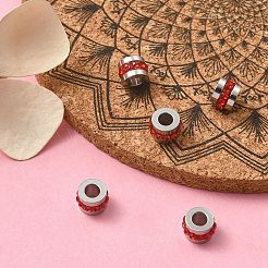 201 Stainless Steel Polymer Clay Rhinestone Inlaid Beads&nbsp;RB-YW0001-11F
