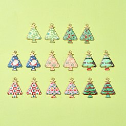 16Pcs 8 Colors Christmas Theme Rack Plating Alloy Pendants&nbsp;FIND-FS0002-98