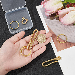 2 Sets Brass Keychain Clasp Findings&nbsp;KK-HY0003-76