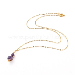 Natural Amethyst Pendant Necklace & Dangle Earrings Jewelry Sets&nbsp;SJEW-JS01060-03