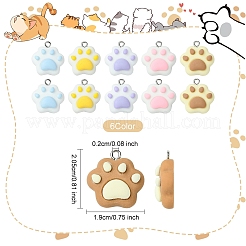 12Pcs 6 Colors Opaque Resin Pendants&nbsp;RESI-YW0003-44