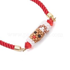 3Pcs 3 Styles Christmas Handmade Glass Seed Beaded Slider Bracelets&nbsp;BJEW-MZ00226
