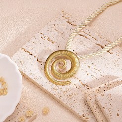 Ocean 304 Stainless Steel Pendant Twisted Acrylic Fiber Cord Necklaces for Women&nbsp;WG0C7DD-04