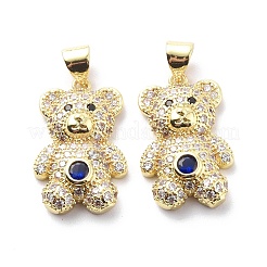 Brass Cubic Zirconia Pendants&nbsp;KK-G446-26G-04