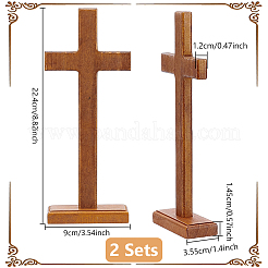 Easter Wood Cross Figurines Ornaments&nbsp;DJEW-WH0063-67C