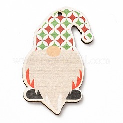 Christmas Single Face Printed Wood Big Pendants&nbsp;WOOD-H102-01I
